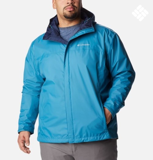 Men's Columbia Watertight II Rain Jackets Turquoise | Plus Size CA-UA380